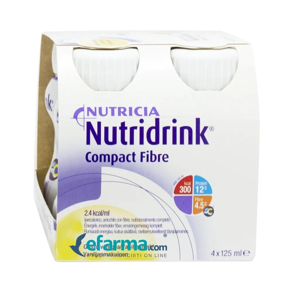 Nutricia Nutridrink Compact Fibre Supplemento Nutrizionale Completo, Vaniglia, 4x125ml