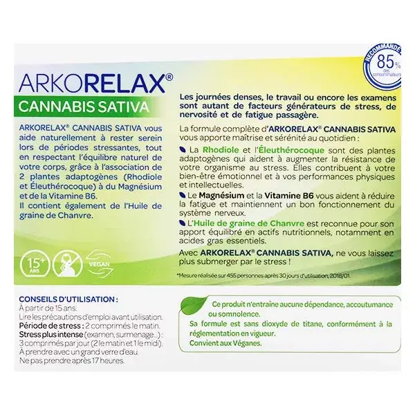 Arkopharma Arkorelax Cannabis Sativa 30 tablets