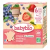 Babybio Gourdes Pomme de Provence Myrtille Fraise +6m Bio 4 x 90g