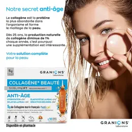 GRANIONS Collagene Marin Sublimlift - Collagene et Acide Hyaluronique - Ampoules