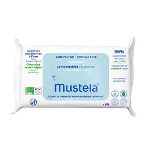 Mustela Salviettine Detergenti Compostabili Non Profumate 60 unità