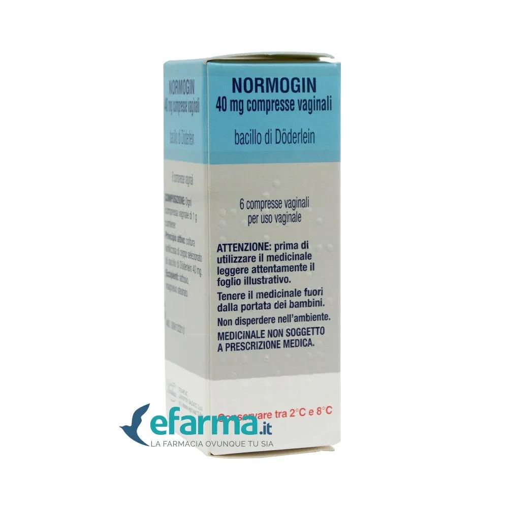 Normogin Compresse Vaginali 40 mg Bacillo di Döderlein 6 Compresse