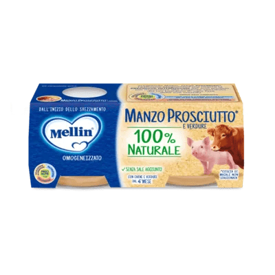 Mellin Omogeneizzato di Manzo e Prosciutto 2 x 80 g