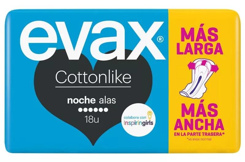 Evax Compresas Cottonlike Noche Alas 18 Uds