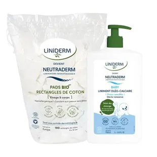 Confezione di linimento e quadrati di cotone biologico Gilbert Baby Softness