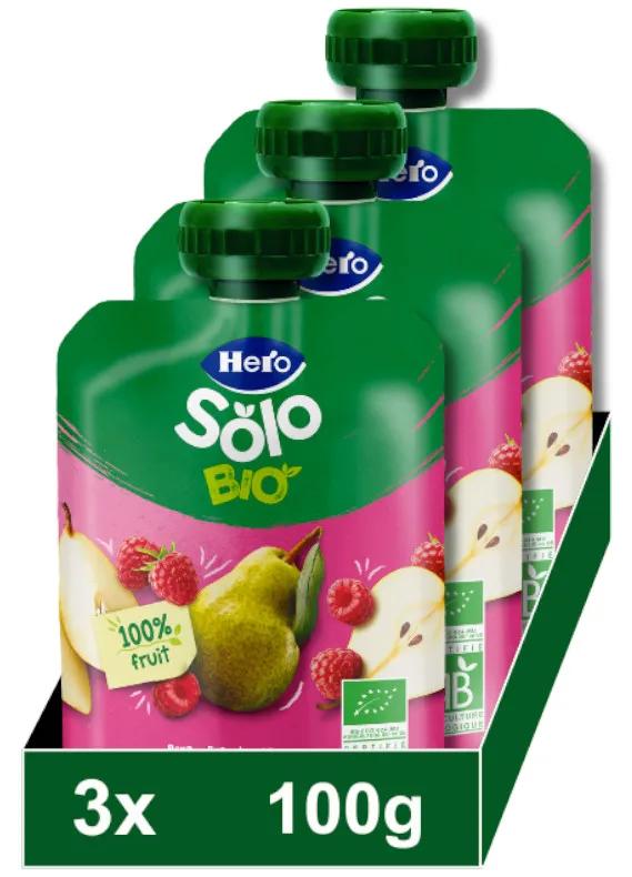 Sachet Hero Solo Bio Poire et Framboise +4m 3x100 gr