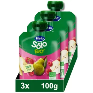 Hero Solo Bio Pear and Raspberry Bag +4m 3x100 gr