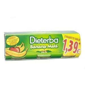 Dieterba Omogenizzato Banana e Mela 3 Vasetti da 80 g