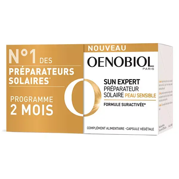 Oenobiol Sun Expert Préparateur Solaire Peau Sensible Lot de 2 x 30 gélules