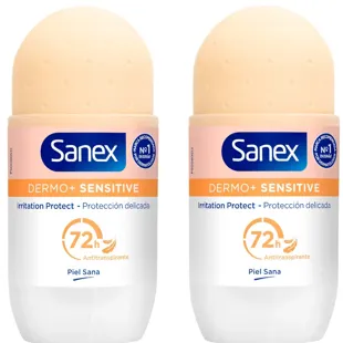 Sanex Deodorant Dermo+ Sensitive 72H Antiperspirant Roll-On 2x50 ml