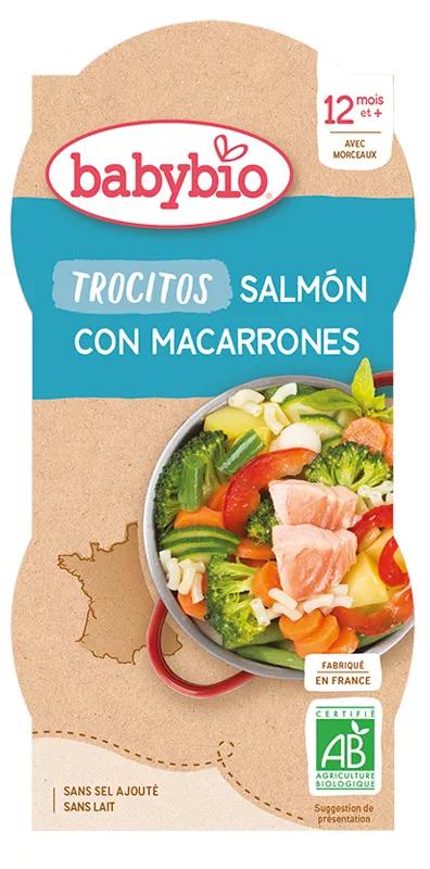 Babybio Menú de Día Trocitos Salmón con Macarrones +12m 200 gr