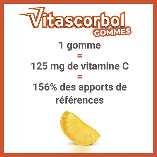 Vitascorbol Gommes Vitamine C 60 gommes