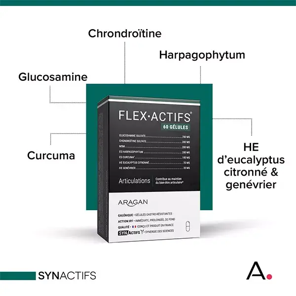 Aragan - Synactifs - Flexactifs® - Bien-Etre Articulaire - Glucosamine - 60 gélules -