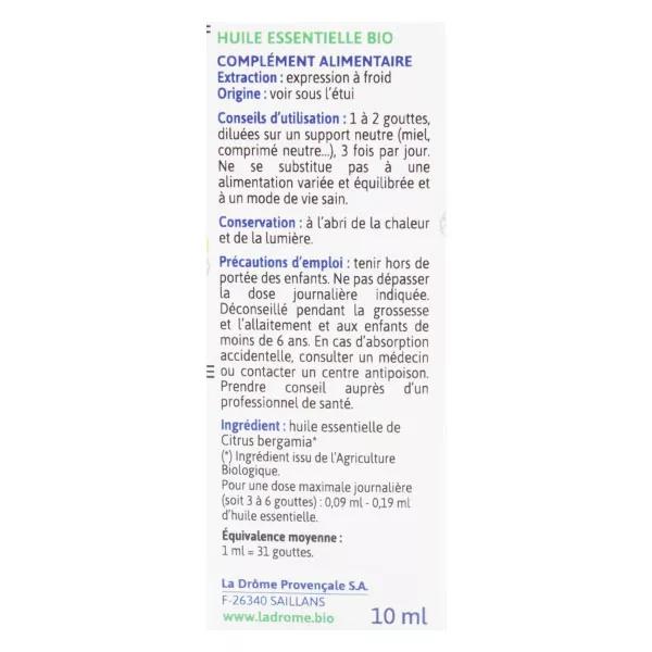 Ladrome aceite esencial orgnico bergamota 10ml