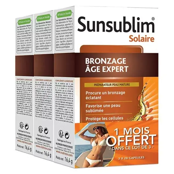 Nutreov Physcience Sunsublim Bronzage Age Expert Lot de 3 x 28 capsules