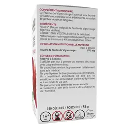 Arkopharma Arkogélules Jambes Légères Vigne Rouge Bio 150 gélules