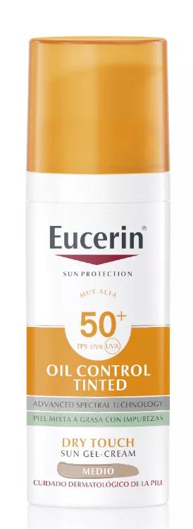 Eucerin Oil Control Dry Touch Gel Crema Facial Solar SPF50+ Tinted Medium 50ml