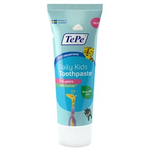 TePe Daily Kids Toothpaste, Mild Mint, 3-6 Years, 75 ml