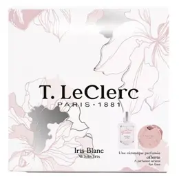 T.LeCLerc coffret parfum iris blanc 50ml et ceramique parfumee iris - blanc