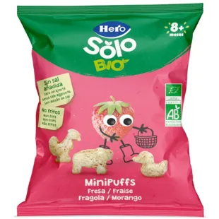 Snack Hero Solo Bio MiniPuffs Morango Biológico +8m 18 gr
