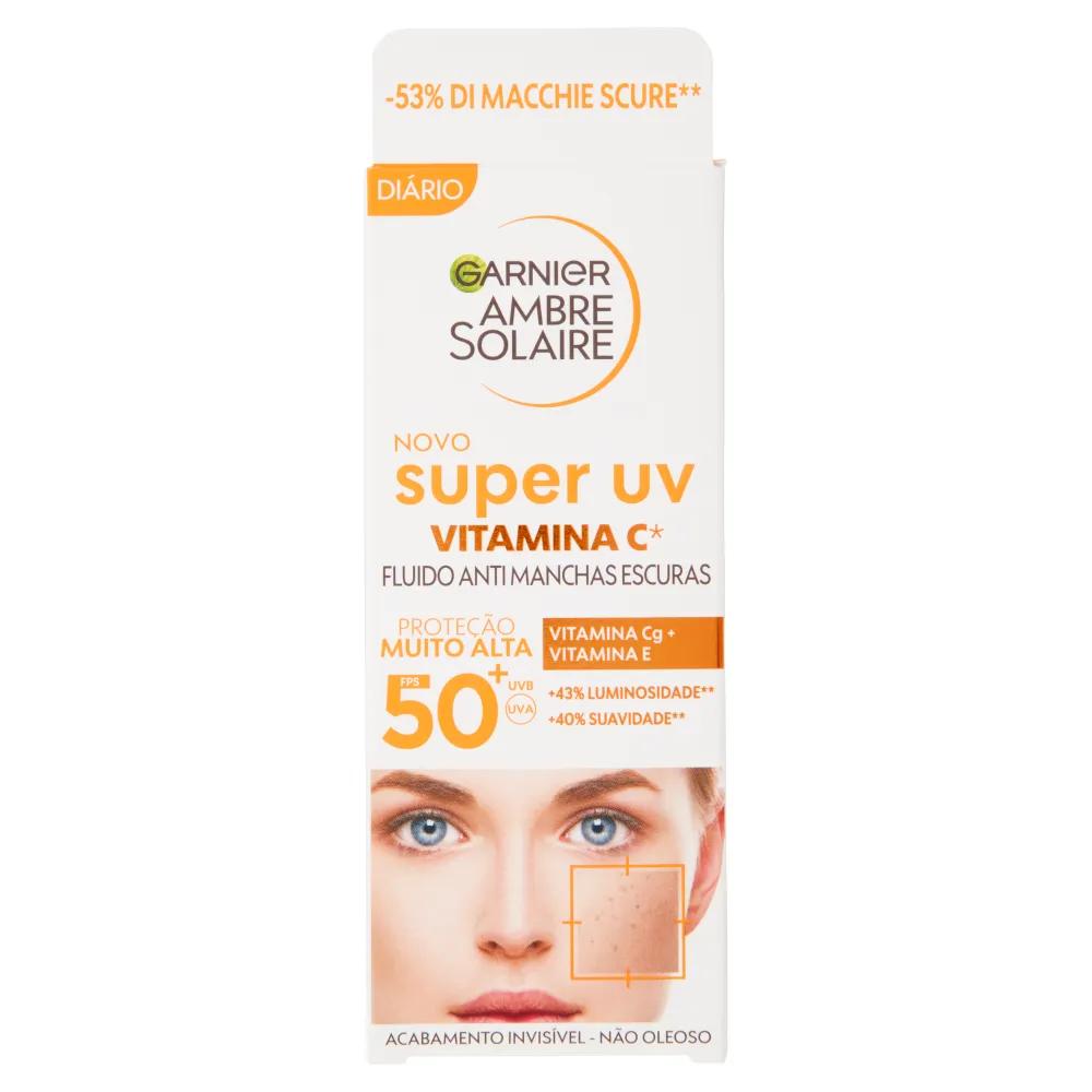 Garnier Ambre Solaire Super UV Fluido Anti-Macchie Spf50+ con Vitamina C 40ml