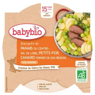 Babybio Menu du Jour Assiette Pastinaca Piselli Anatra dai 15 mesi 260g