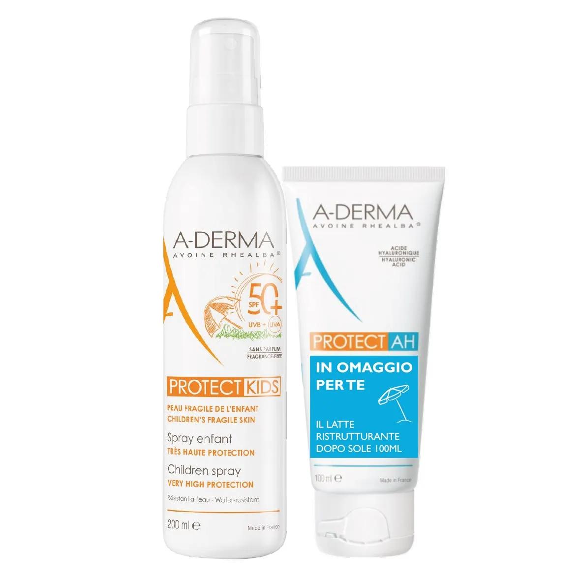 A-Derma A-D Protect Spray Bambini SPF 50+ 200 Ml + Latte AH Idratante 100 ml in OMAGGIO