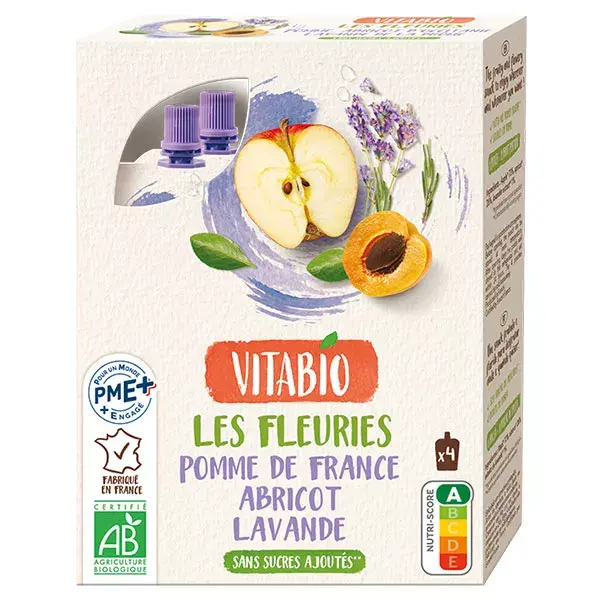 Vitabio Batido 100% Manzana, Albaricoque y Lavanda 4 x 120g