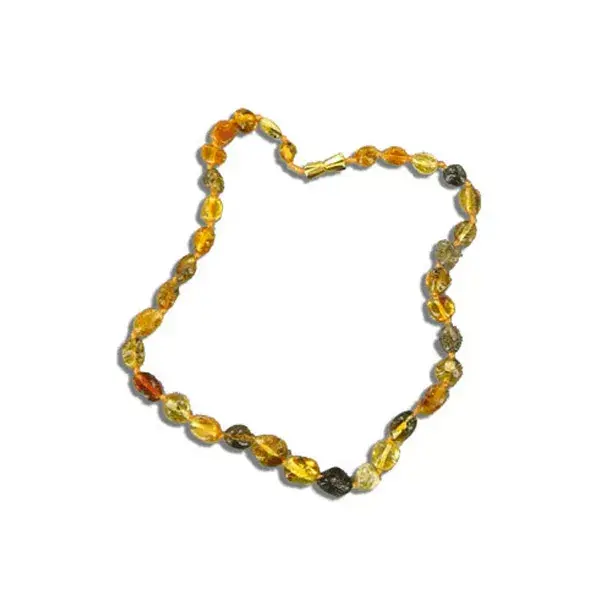 Nildor Collier d'Ambre Bébé Perles Olives Multicolores 33cm réf A250