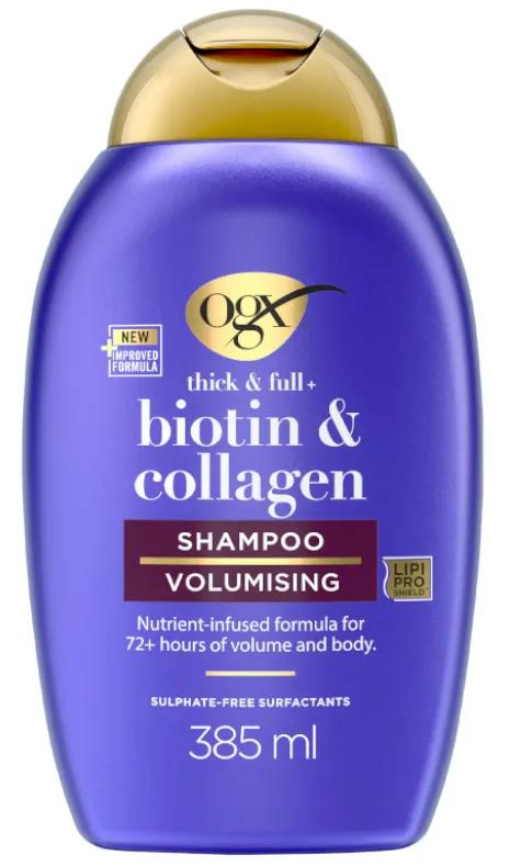 OGX Shampooing Biotine et Collagène pour Cheveux Fins 385 ml