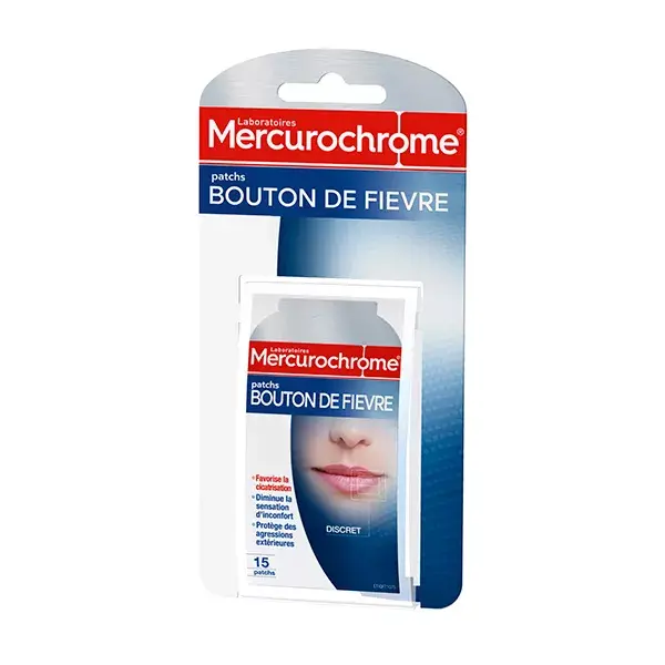 Mercurochrome Patchs Bouton de Fièvre 15 patchs