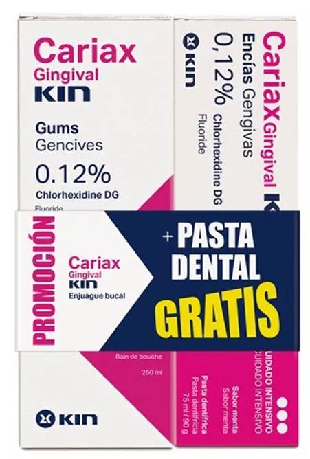 Kin Cariax Rinçage Gingival 250 ml + Pâte 75 ml