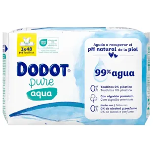 Dodot Aqua Lingettes Sans Plastique 3x48 unités