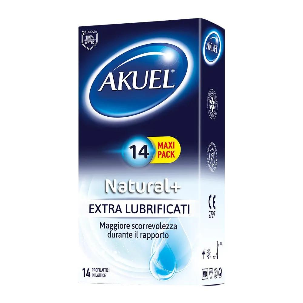 Akuel Natural+ Preservativi Extralubrificati 14 Pezzi