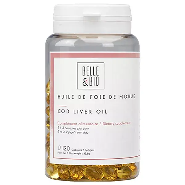 Belle & Bio Aceite de hígado de bacalao 120 cápsulas blandas