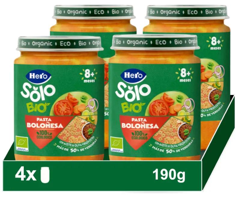 Imagen de Hero Solo Bio Tarrito de Pasta Boloñesa ECO +8m 4x190 gr