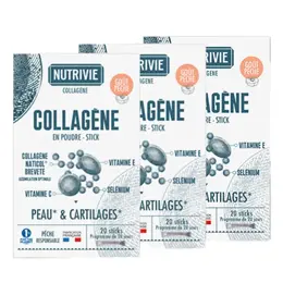 Nutrivie Collagène Nomade Gout Pêche Cure de 3 mois