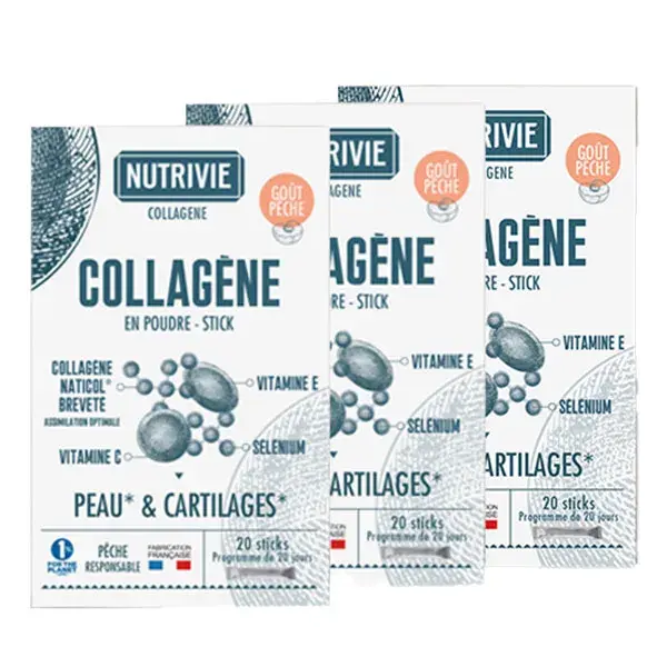 Nutrivie Collagène Nomade Gout Pêche Cure de 3 mois