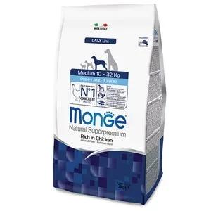 Monge Ricco Di Pollo Puppy & Junior Cibo Secco Per Cani Cuccioli Taglia Media Sacco 800G