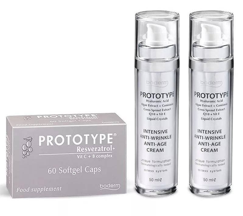 Boderm Pack Belleza Prototype Crema Antiarrugas 2 x 50 ml  + Prototype 60 Cápsulas