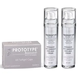 Boderm Beauty Pack Prototype Anti-Wrinkle Cream 2 x 50 ml + Prototype 60 Capsules