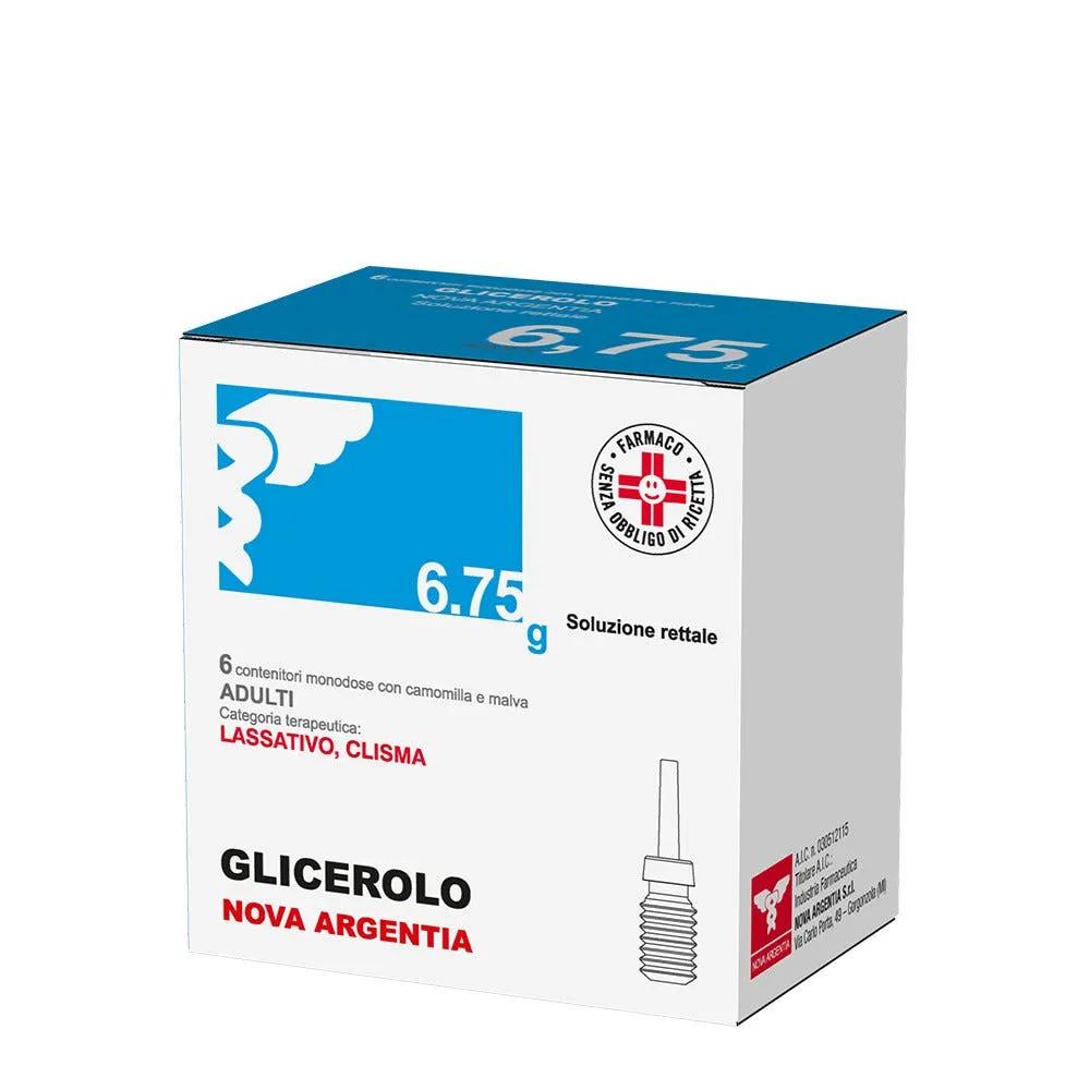 Glicerolo Nova Argentia Adulti 6,75g Soluzione Rettale 6 Monodose con Camomilla e Malva