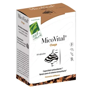 100% Natural MicoVital Chaga 60 Cápsulas