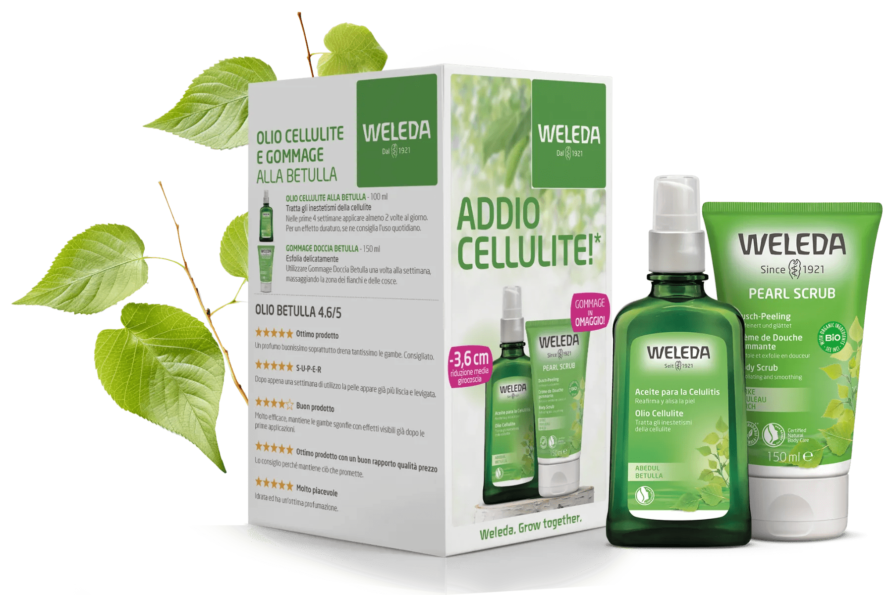 Weleda Pack Betulla Anticellulite con Olio di Betulla 100 ml + Doccia Gommage 150 ml