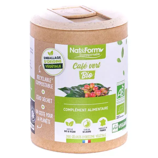 Nat & Form Eco Responsable Café Verde Bio 200 comprimidos