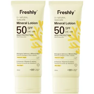 Freshly Cosmetics D+ Natural Suncare Mineral Lotion SPF50 2x100 ml