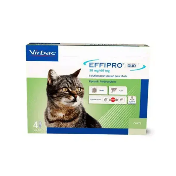 Virbac Effipro Duo Insecticida para Gatos Spot On Caja con 4 piptas