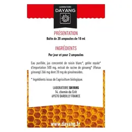 Dayang Ginseng Gelée Royale Bio 20 ampoules 