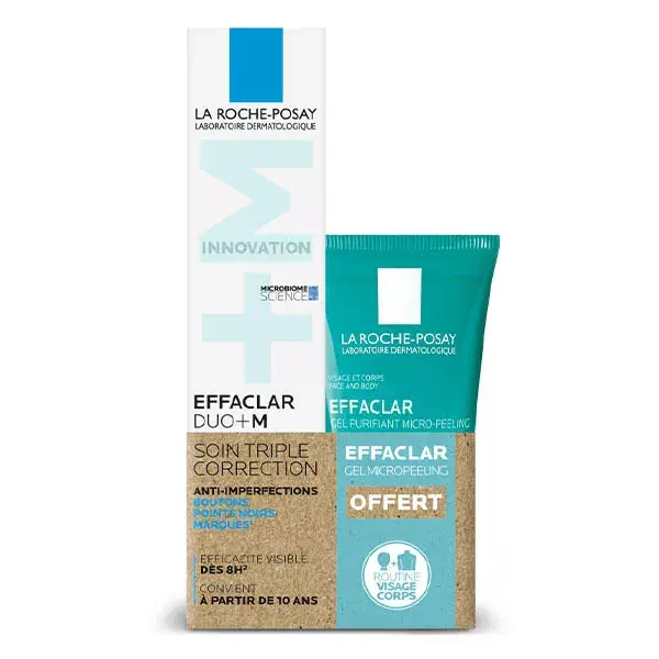 La Roche Posay Effaclar DUO+M 40ml + Effaclar Gel Micropeeling 50ml offert