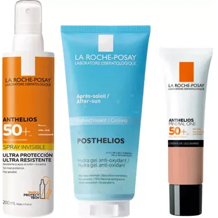La Roche Posay Anthelios SPF50+ Invisible Spray 200 ml + Color Day Cream SPF50+ Mineral One Tone Tan 30 ml + After Sun 200 ml